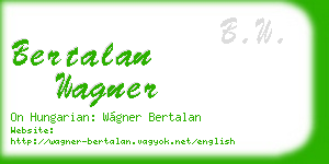 bertalan wagner business card