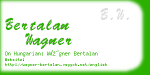 bertalan wagner business card